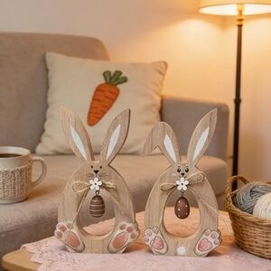 Wooden Bunny Decor Set